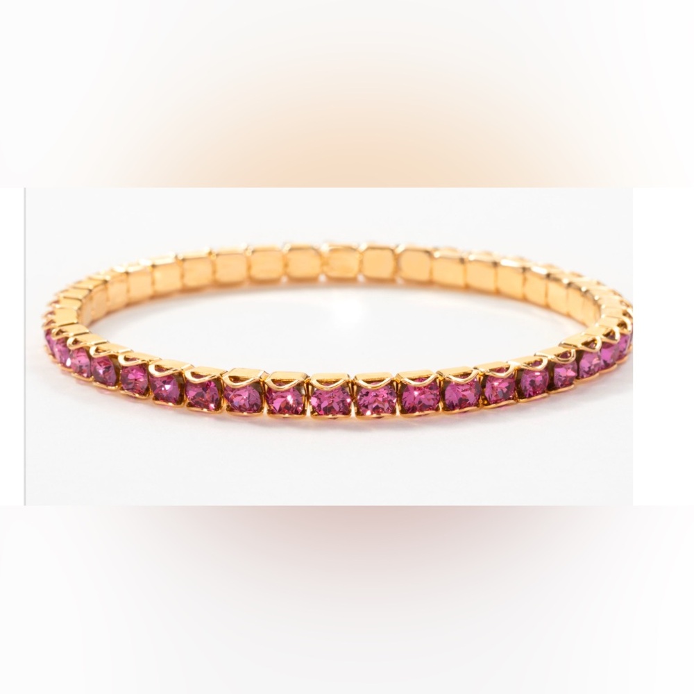 Touchstone Crystal by Swarovski stretch bracelet dark rose and golden NEW